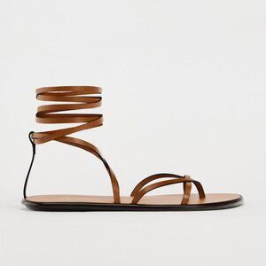 Zara Leather Wrap Sandals